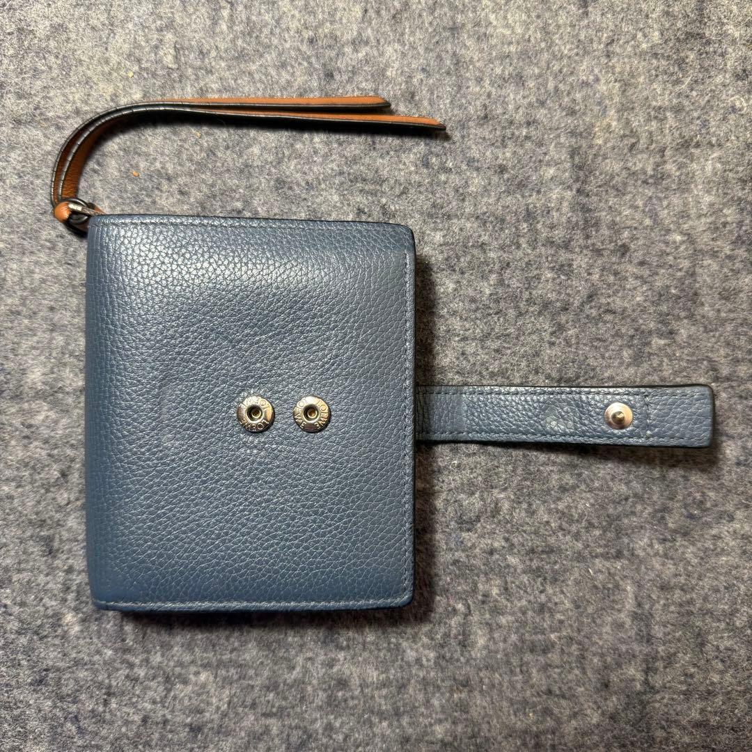A*様 LOEWE ネイビー 二つ折り財布 コンパクトジップウォレット