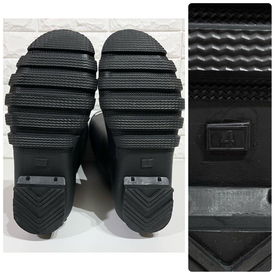 【美品】バブアー Bede ロング レイン ブーツ 長靴 チェック 黒 UK4