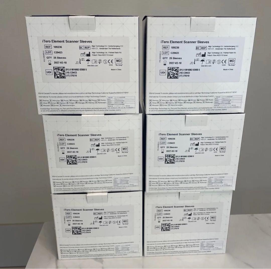 【未使用品】iTero Element Sleeves 6箱(×25個入)＋2個