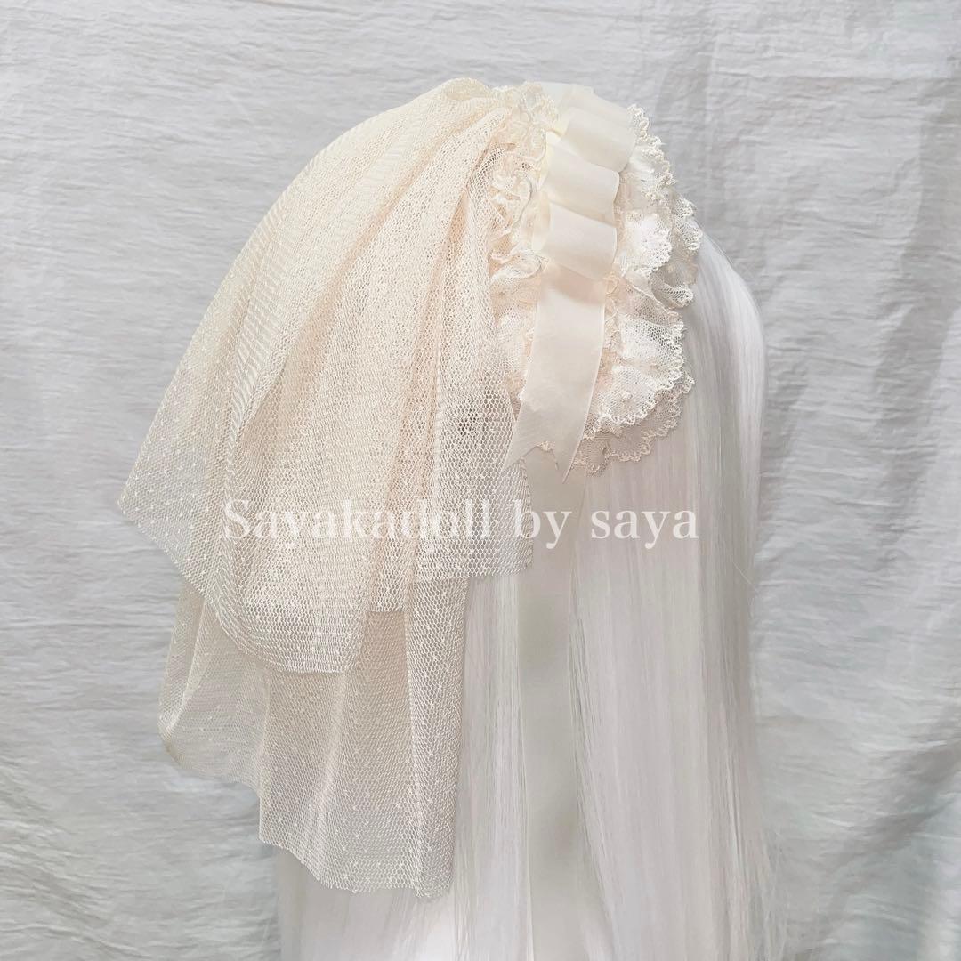 ♡ Princess tulle ribbon フリルヘッドドレス black♡