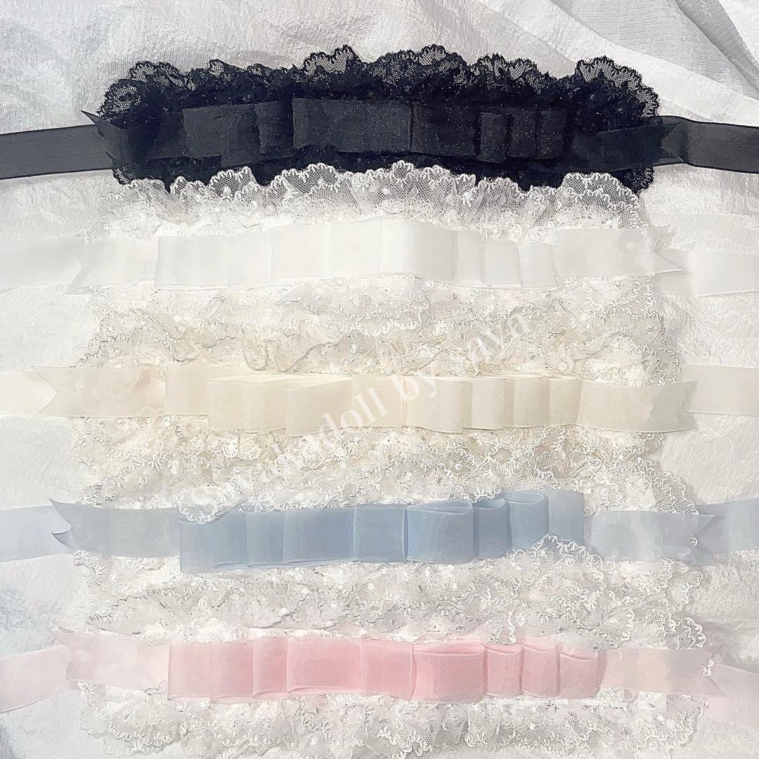 ♡ Princess tulle ribbon フリルヘッドドレス black♡