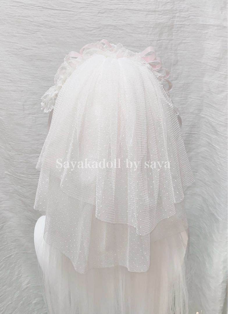 ♡ Princess tulle ribbon フリルヘッドドレス black♡