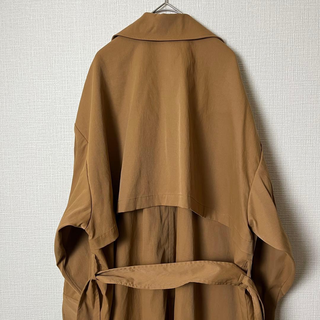 ADAM ET ROPE オーバートレンチコート キャメルベージュ ベルト付き