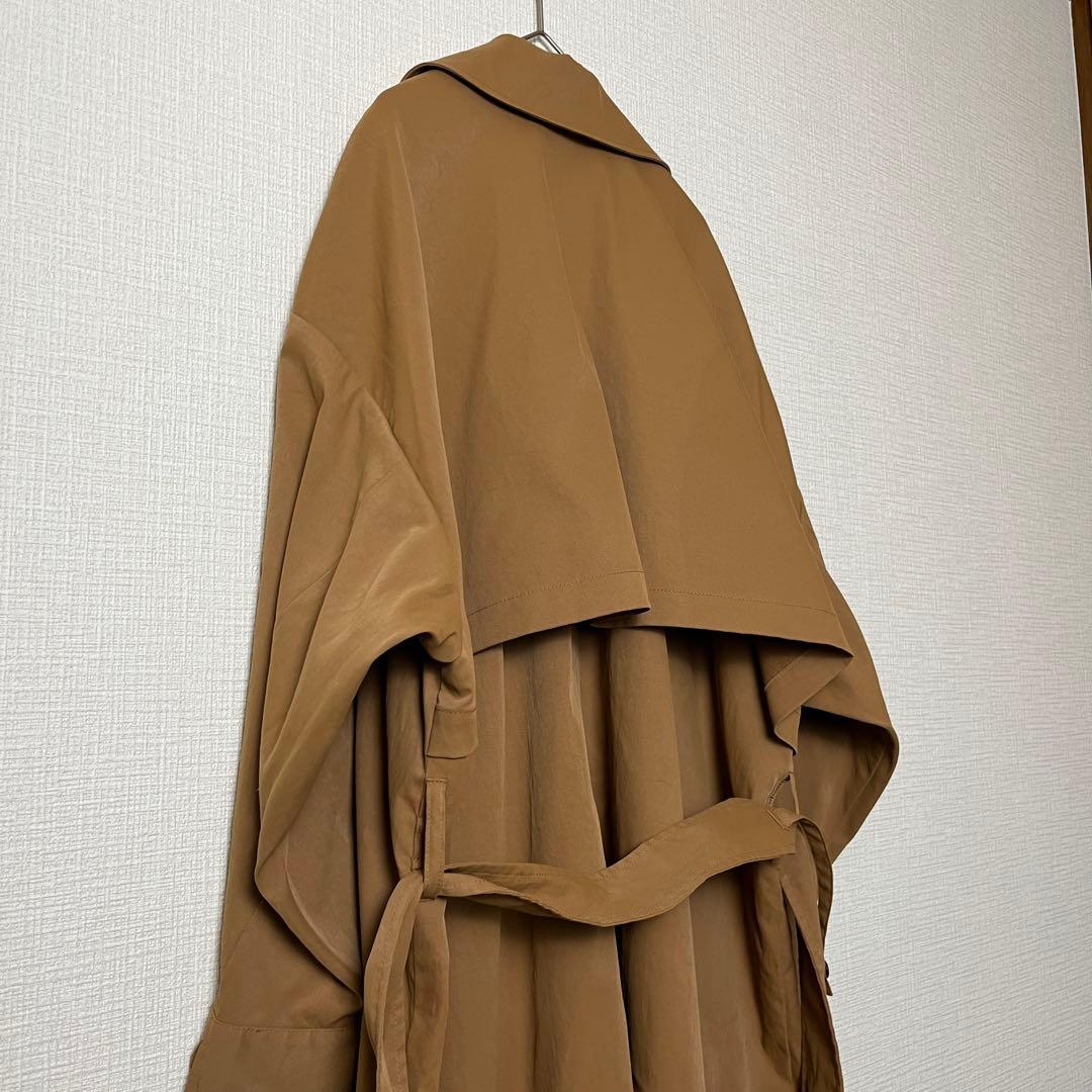 ADAM ET ROPE オーバートレンチコート キャメルベージュ ベルト付き