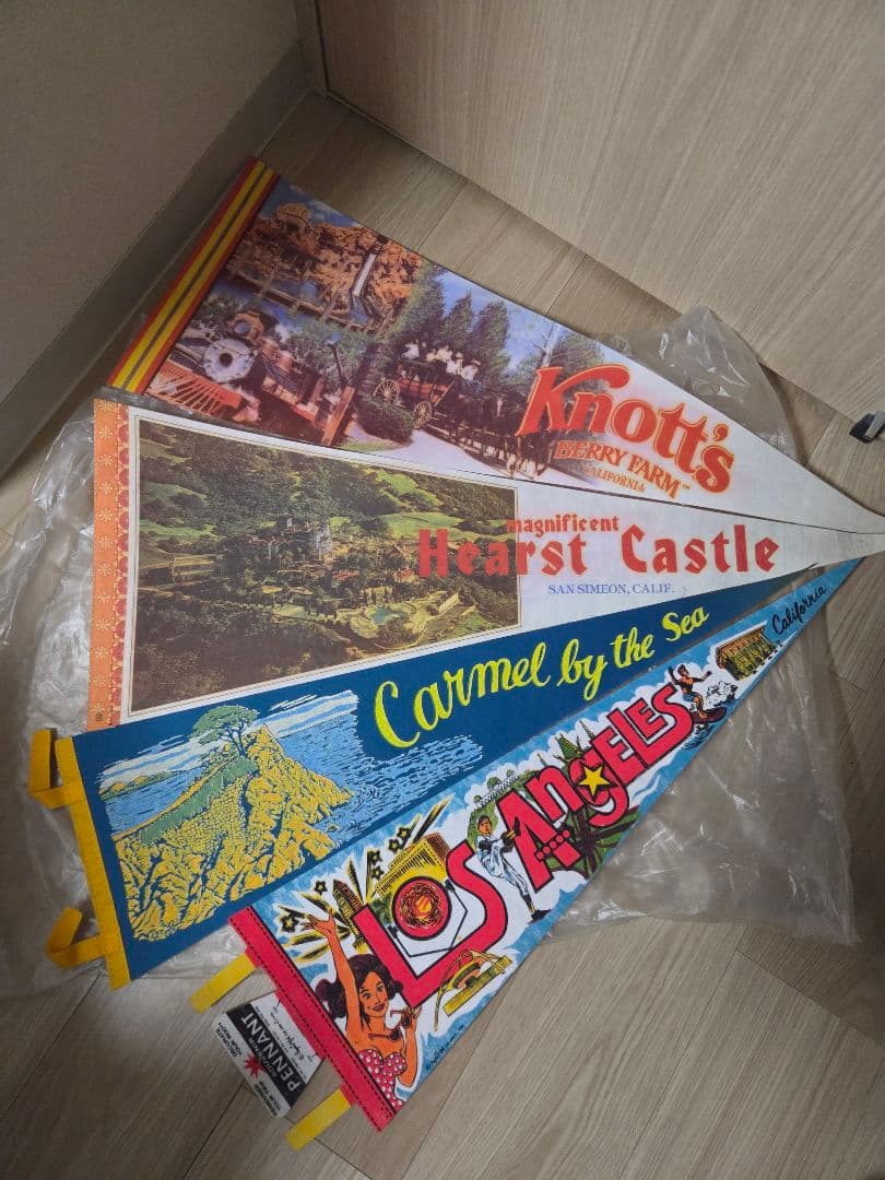 リクエスト受付商品ヴィンテージ アメリカ ペナント ディズニーランドエリアマップ