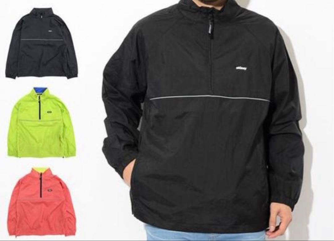 【セットアップ】Stussy ブラック ハーフジップ アウター