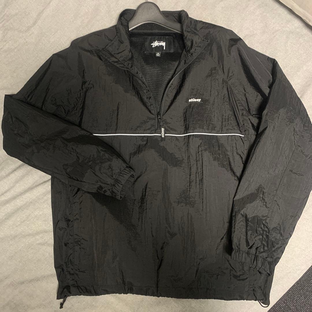 【セットアップ】Stussy ブラック ハーフジップ アウター