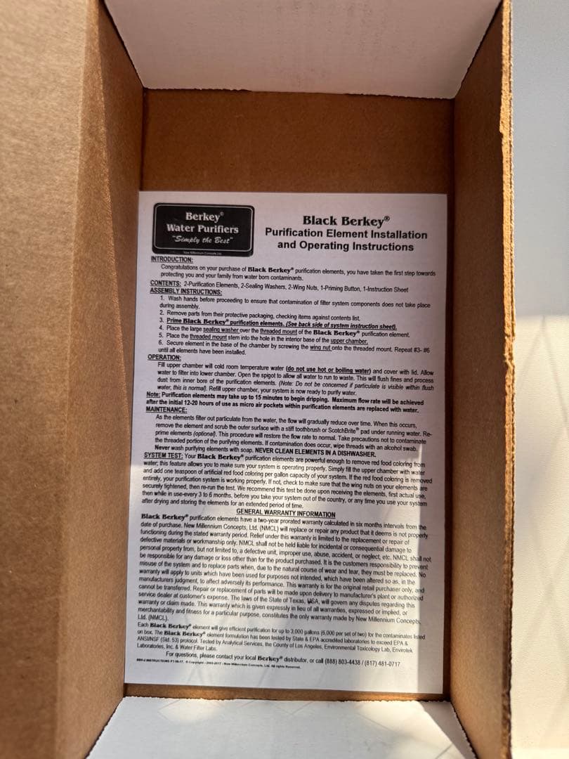 バーキー Berkey 純正Black Berkey　交換用フィルター2個パック