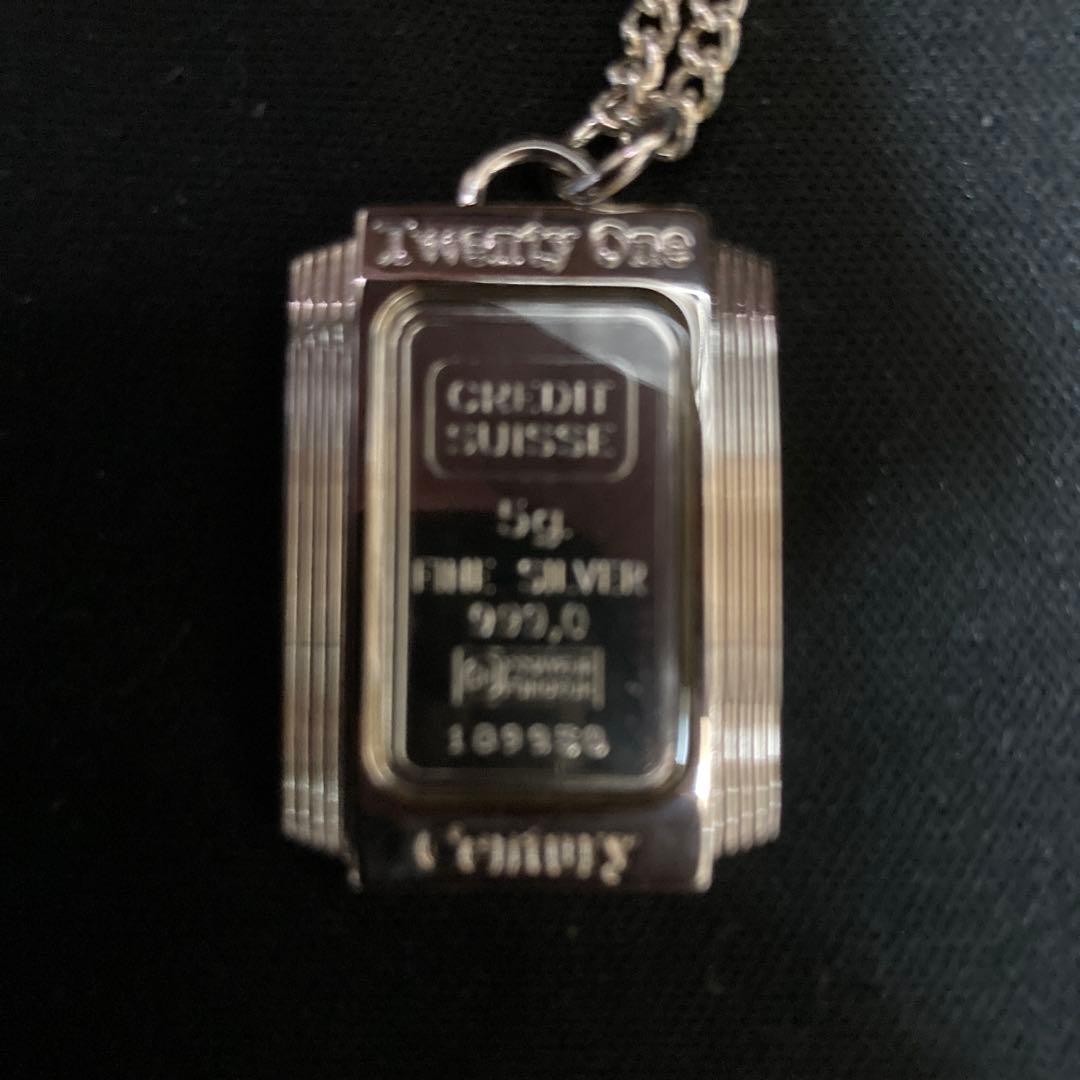 [J-21] Silver999 / 5g シルバーインゴット ペンダントトップ