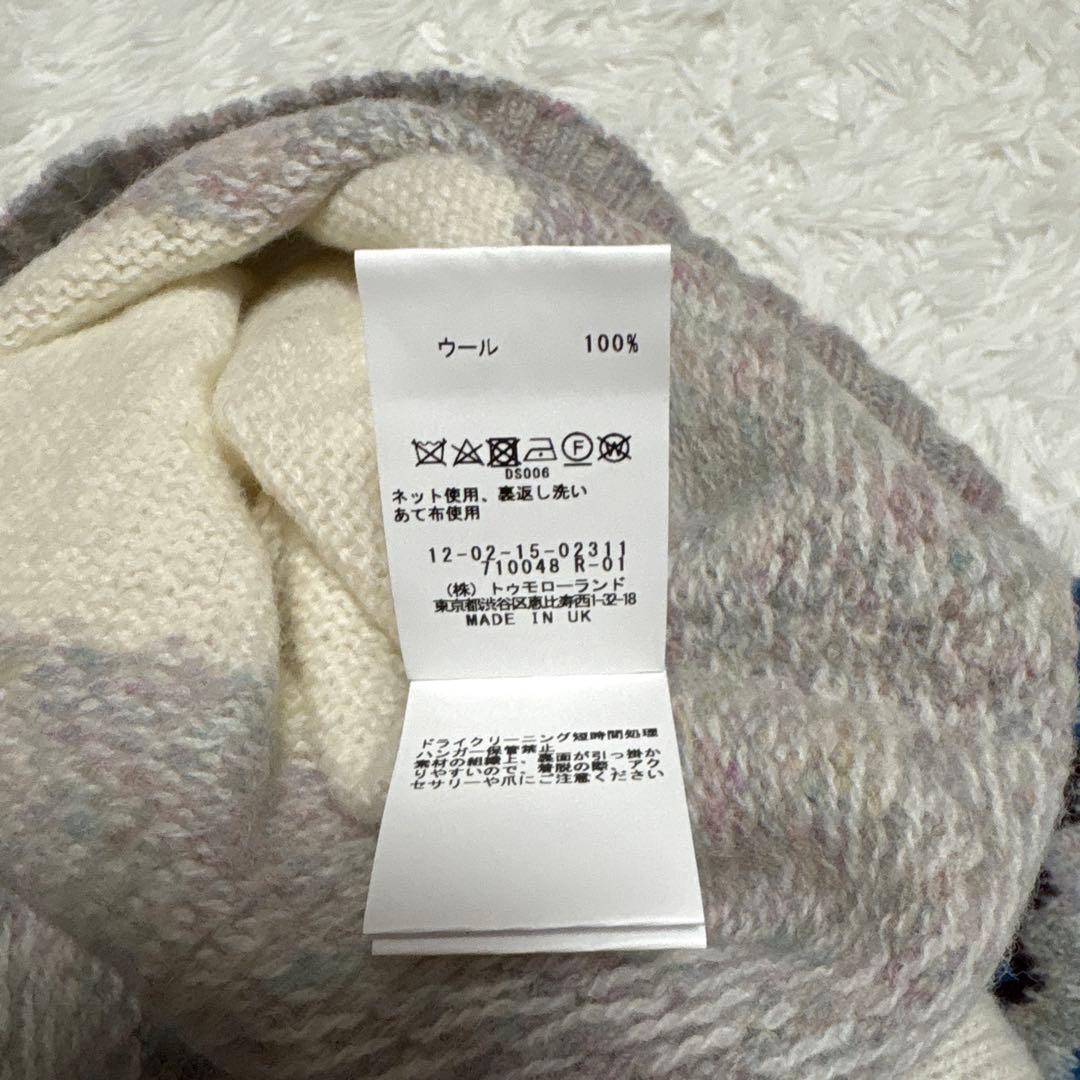 ハーレーオブスコットランド×マカフィー　ノルディック柄クルーネックニット