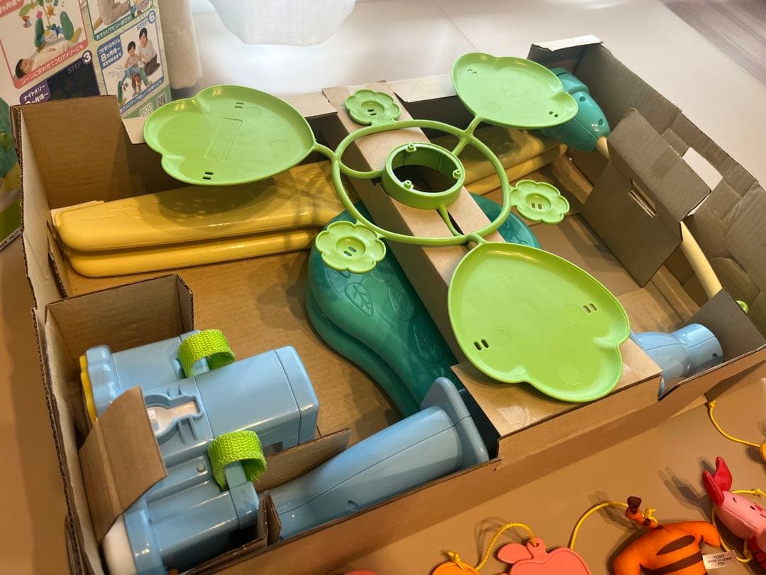 【美品】プーメリー くまのプーさんえらべる回転6WAYジムにへんしんメリー