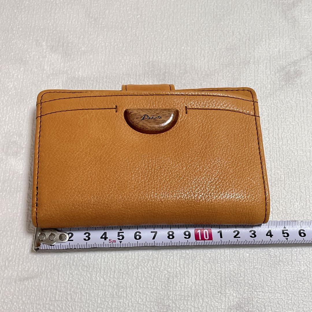 Dakota 二つ折り財布 未使用、美品✨　キャメル本革レザー