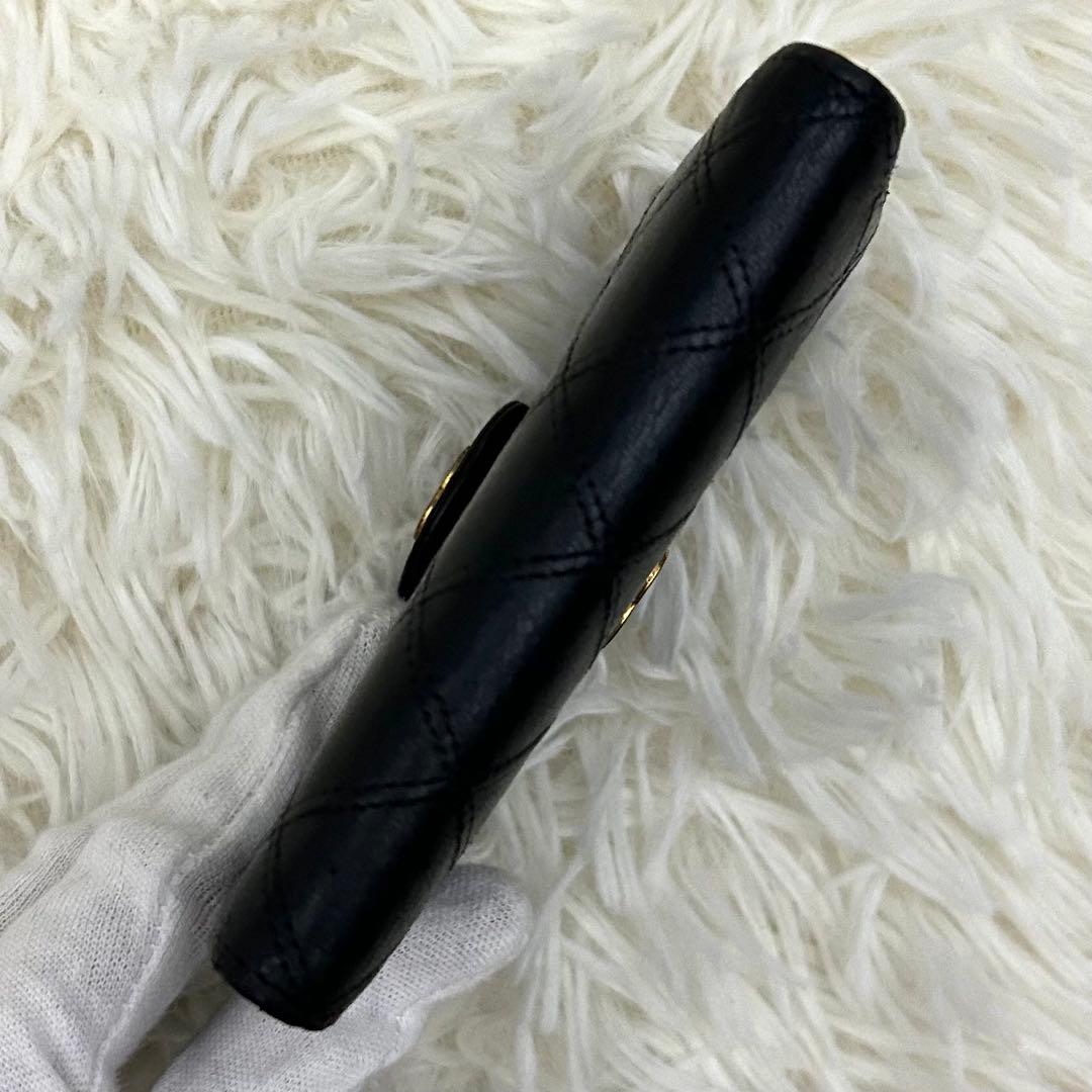 CHANEL シャネル ココマーク ビコローレ 二つ折り財布 ブラック