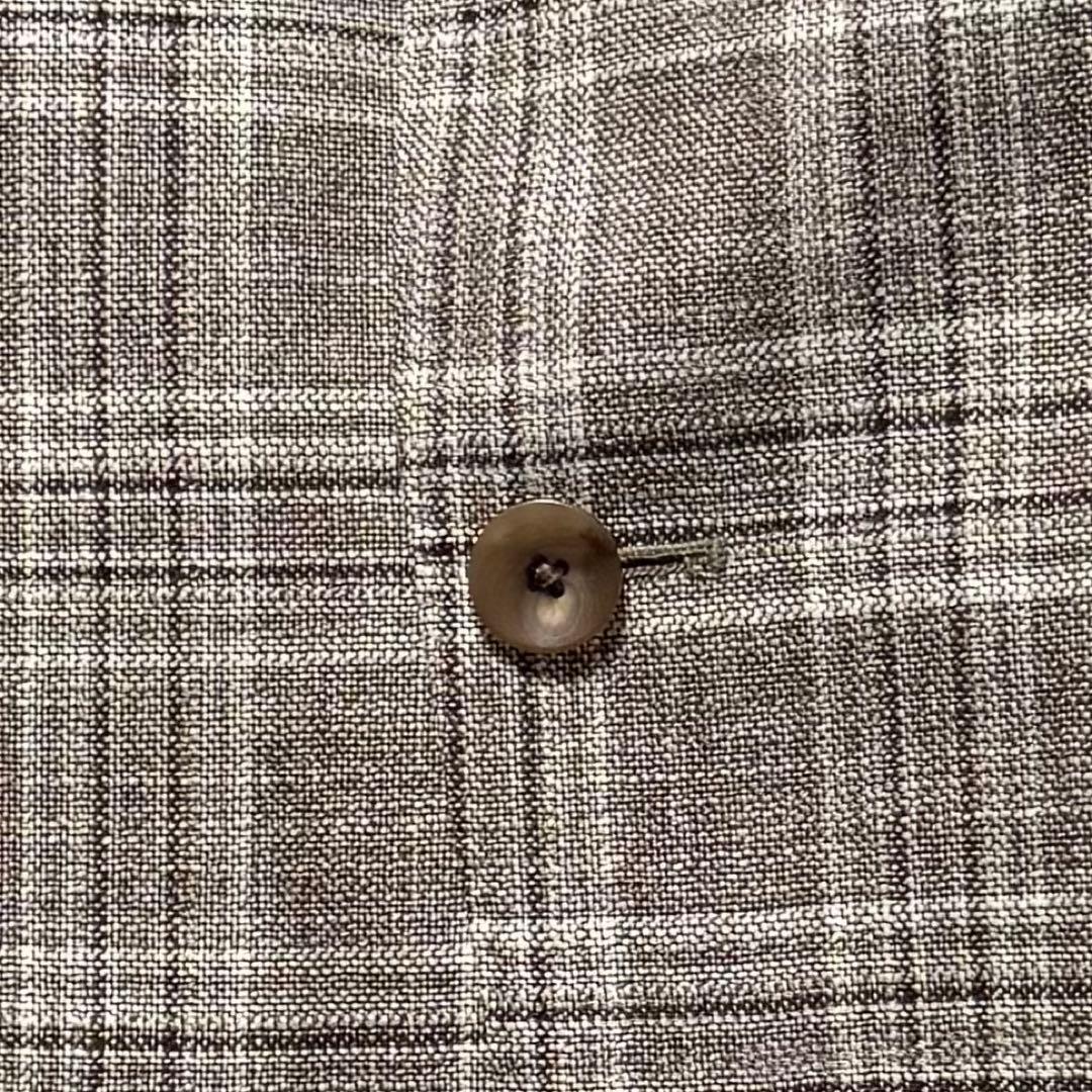 LARDINI ウール シルク リネン チェックジャケット 48 ラルディーニ