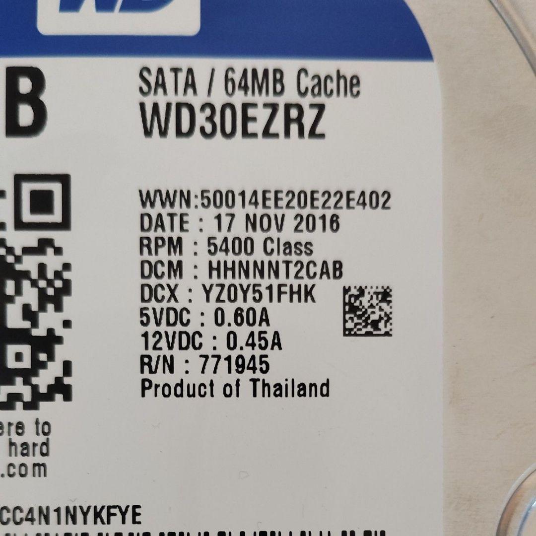 WD BLUE HDD 3TB WD30EZRZ 内蔵 ⑬141時間