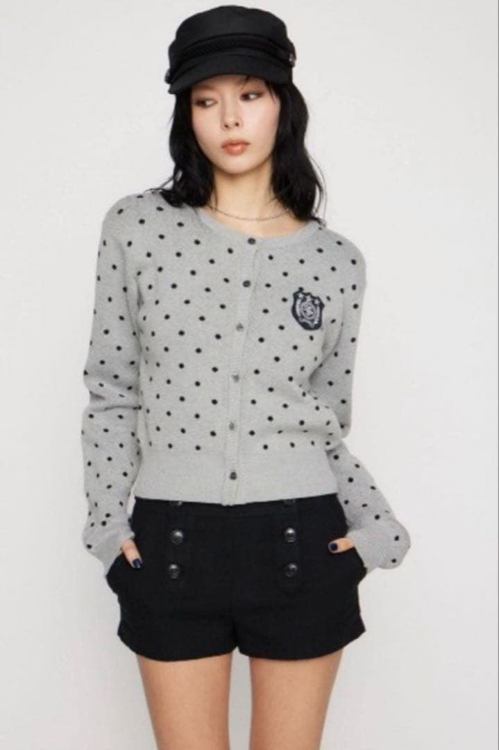 LAGUA GEM WAPPEN DOT CROPPED カーディガン ドット