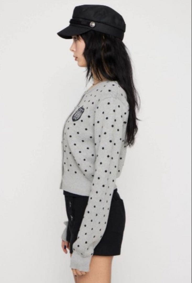 LAGUA GEM WAPPEN DOT CROPPED カーディガン ドット