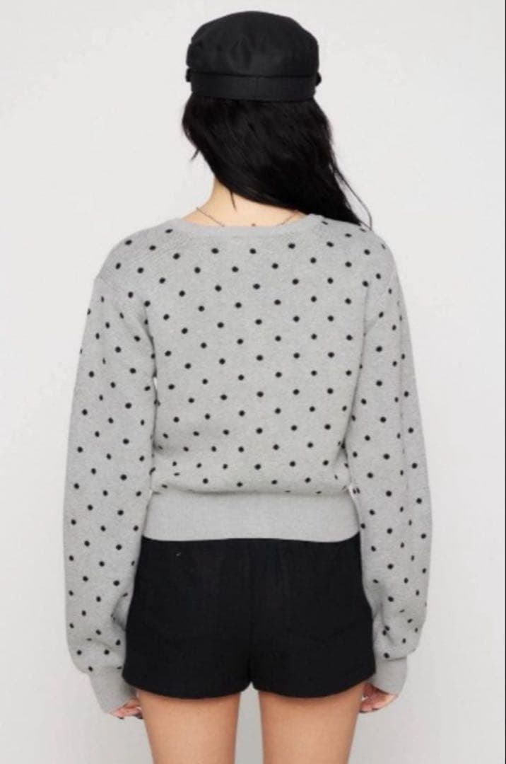 LAGUA GEM WAPPEN DOT CROPPED カーディガン ドット
