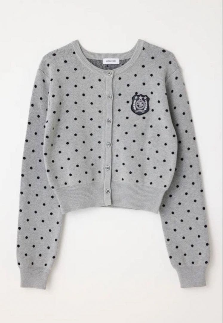 LAGUA GEM WAPPEN DOT CROPPED カーディガン ドット