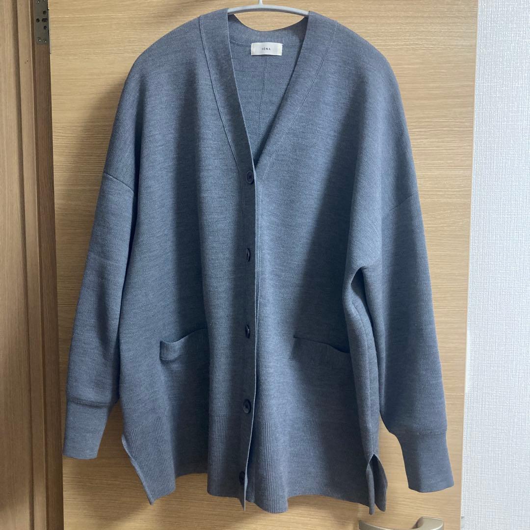 【美品】 IENA スーパーファインスムース ポンチョカーディガン グレー