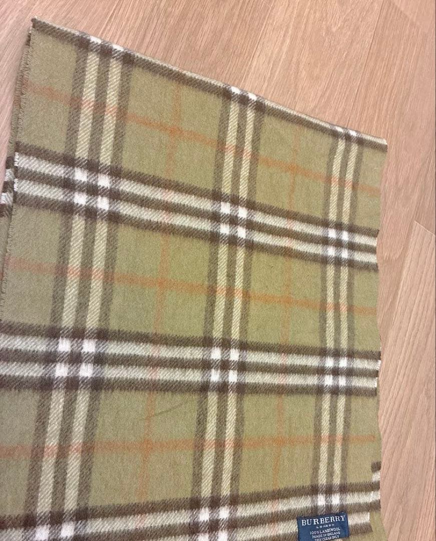 希少カラー【美品】BURBERRY LONDON マフラーオリーブ グリーン