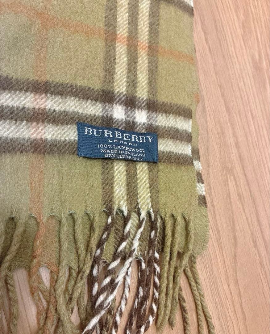 希少カラー【美品】BURBERRY LONDON マフラーオリーブ グリーン