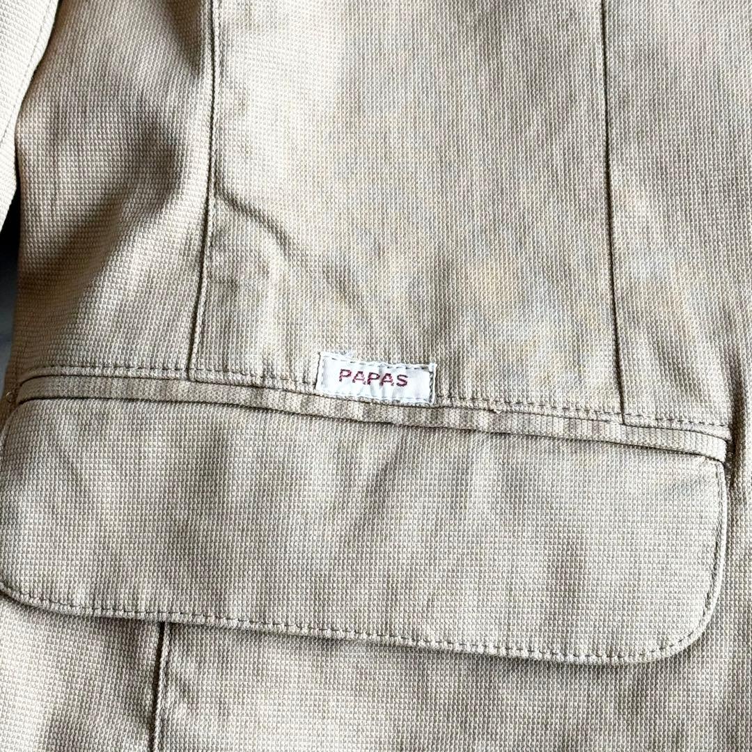 美品 現行タグ 近年モデル パパス アンコンテーラードジャケット ストレッチ L