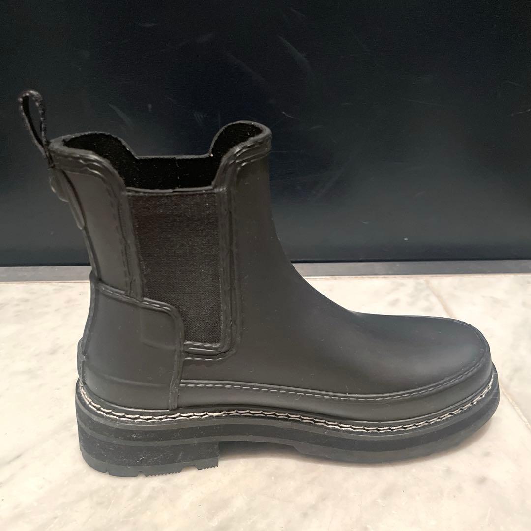 HUNTER レインブーツ ステッチチェルシーブーツ サイドゴア 23cm