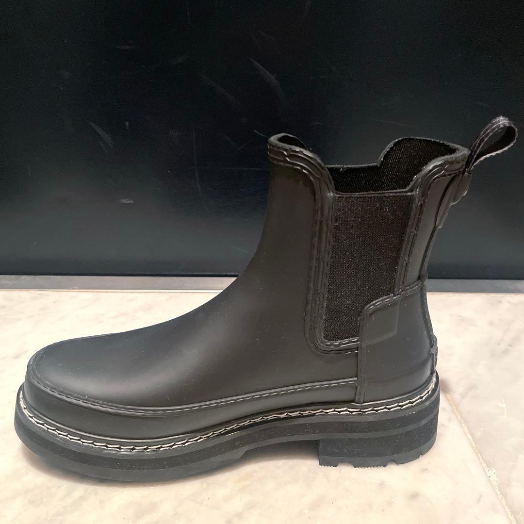 HUNTER レインブーツ ステッチチェルシーブーツ サイドゴア 23cm