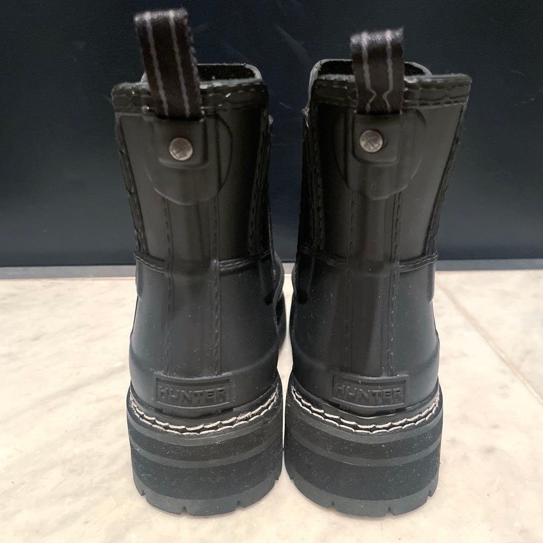 HUNTER レインブーツ ステッチチェルシーブーツ サイドゴア 23cm