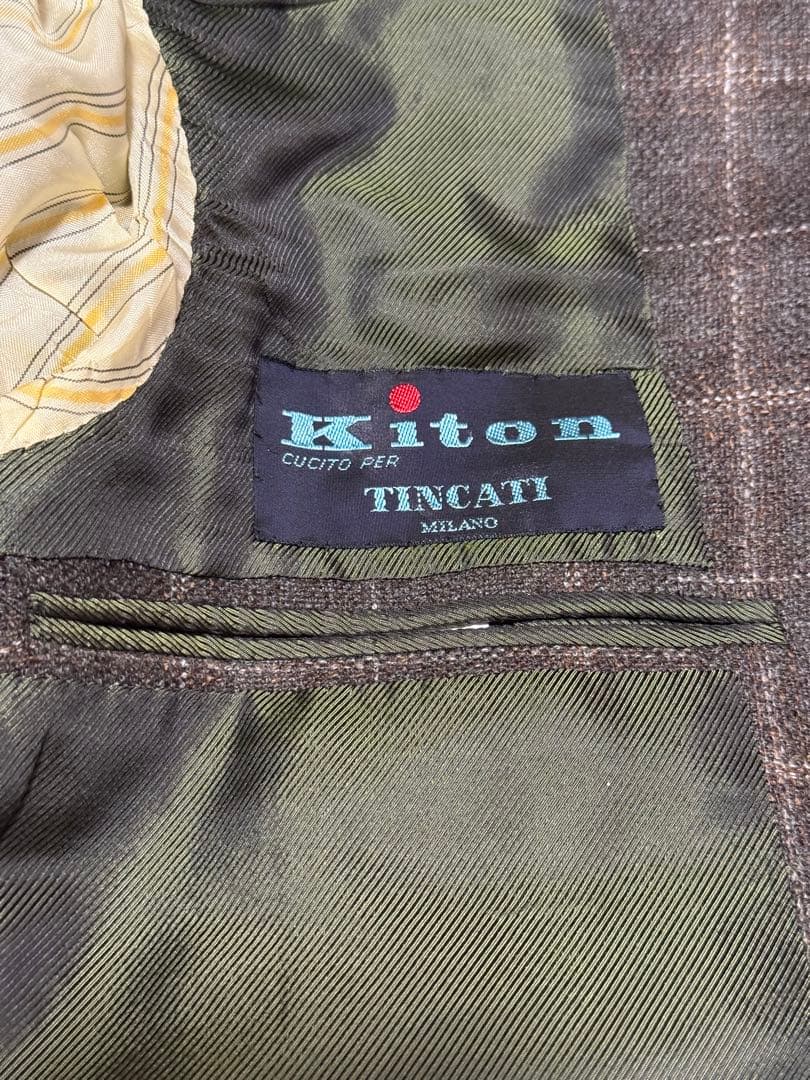 KITON キートン 100% カシミヤ テーラードジャケット チェック柄