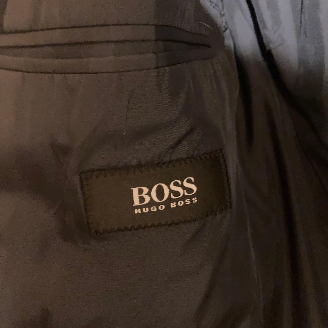 【美品】HUGO BOSS 濃紺　セットアップ　スーツ　ウール100%