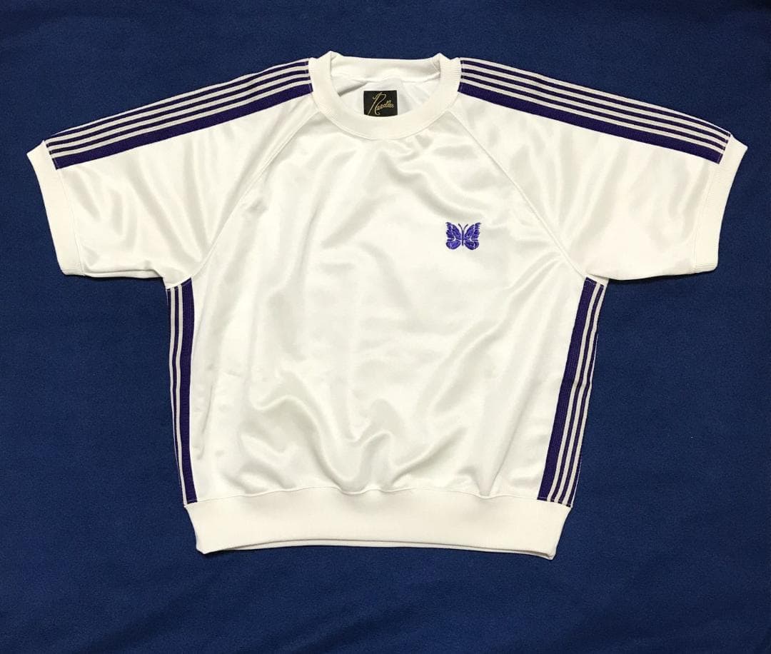 1　別注　NEEDLES 半袖スウェット 白　トラック Tシャツ　ニードルズ