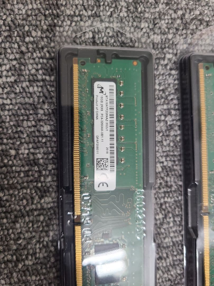 Micron製 DDR4-3200 UDIMM 16GB 2枚組(合計32GB)