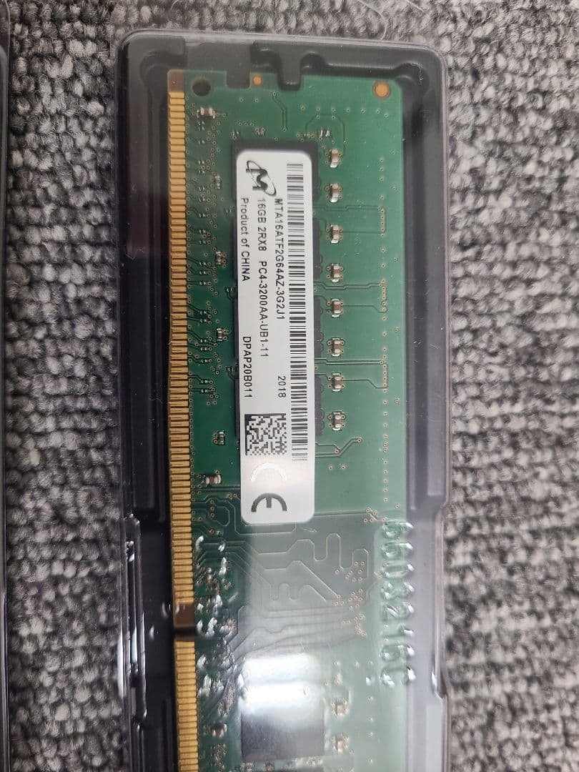 Micron製 DDR4-3200 UDIMM 16GB 2枚組(合計32GB)