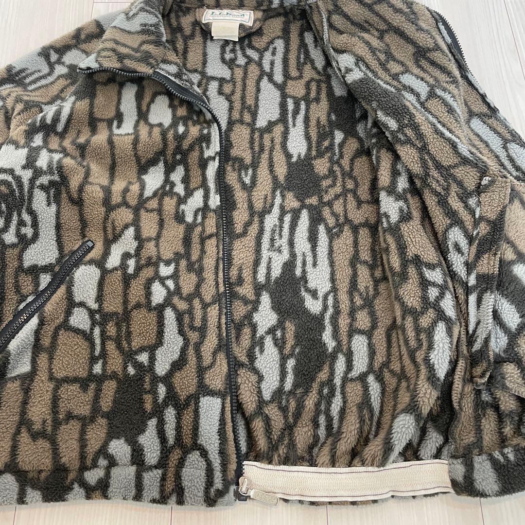 80s L.L.Bean USA製 トレバークカモフリースジャケット ラグラン