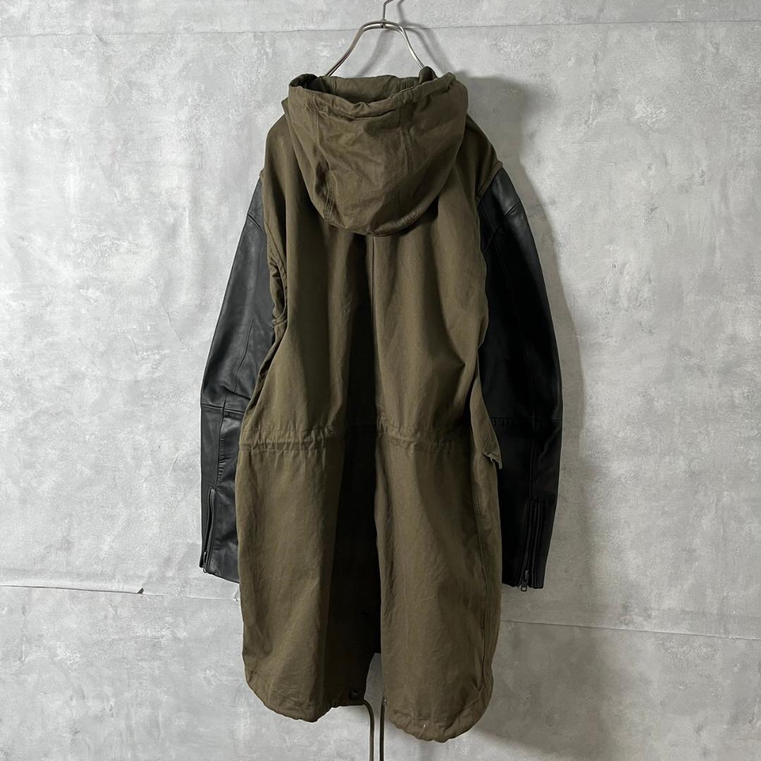 DIESEL タグ付 インド製 袖レザー m-51型 モッズコート N188