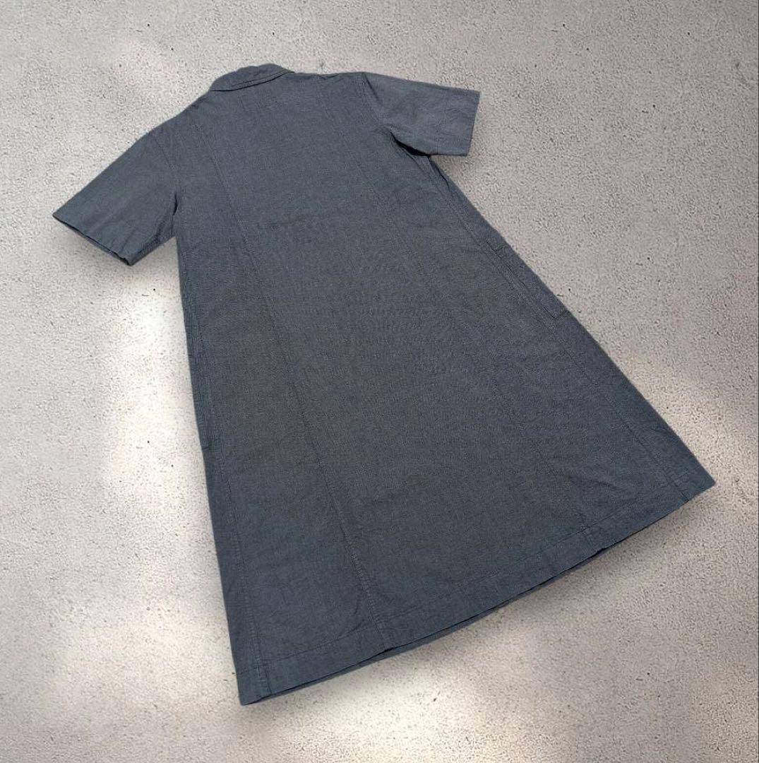 【美品】 MHL. COTTON END ON END ハーフボタン ミモレ丈