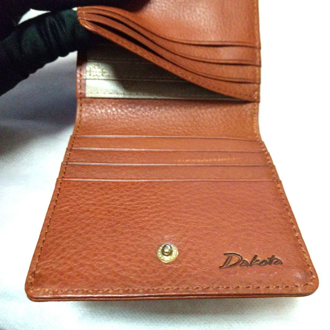 ♥新品▪未使用品 Dakota ペルラ 二つ折財布 ブラウン イタリア製レザー♥