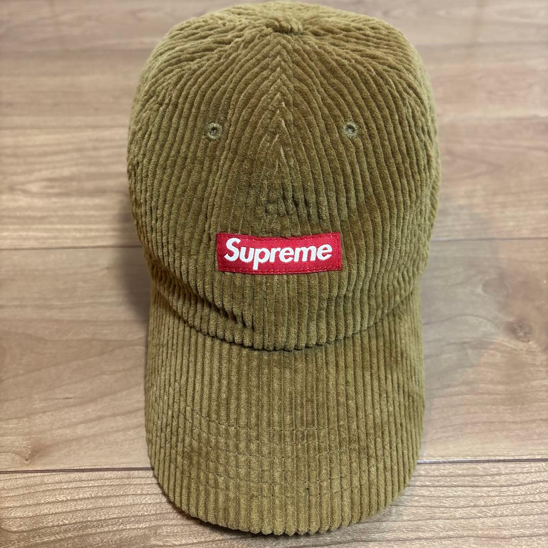 【美品】supreme box logo 6panel コーデュロイキャップ