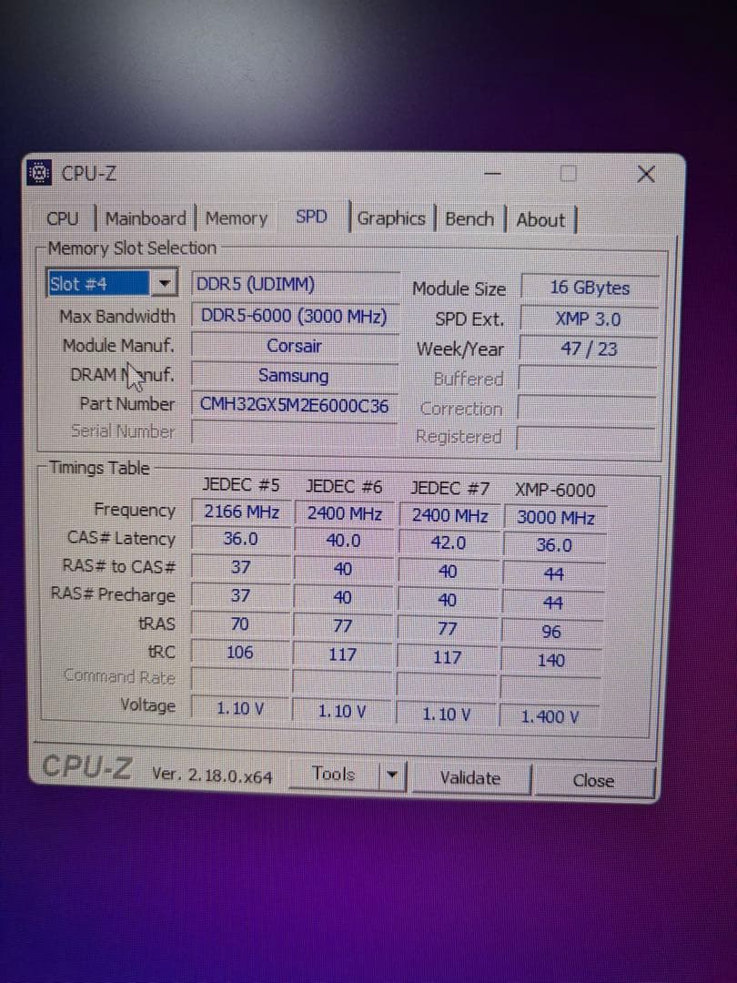 Corsair DDR5 32GB(16GB×2) 6000MHz メモリ