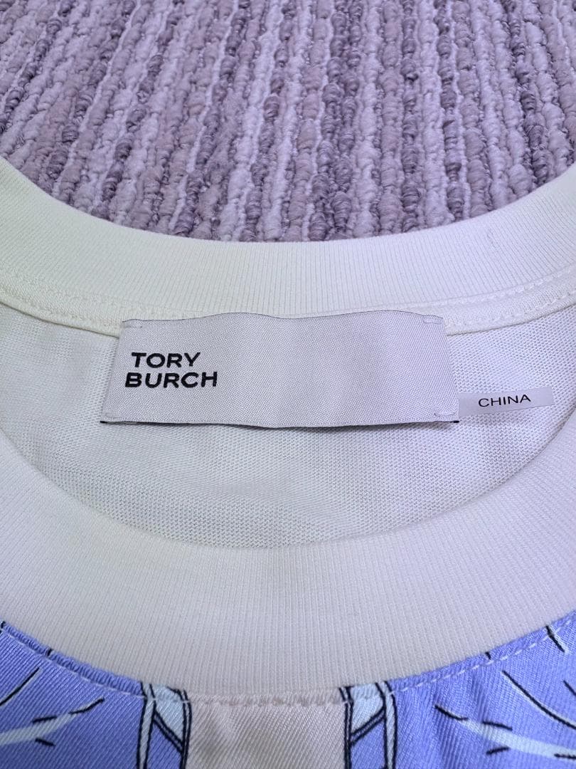 OP226：Tory Burch シルクフロント Tシャツ ミニドレス