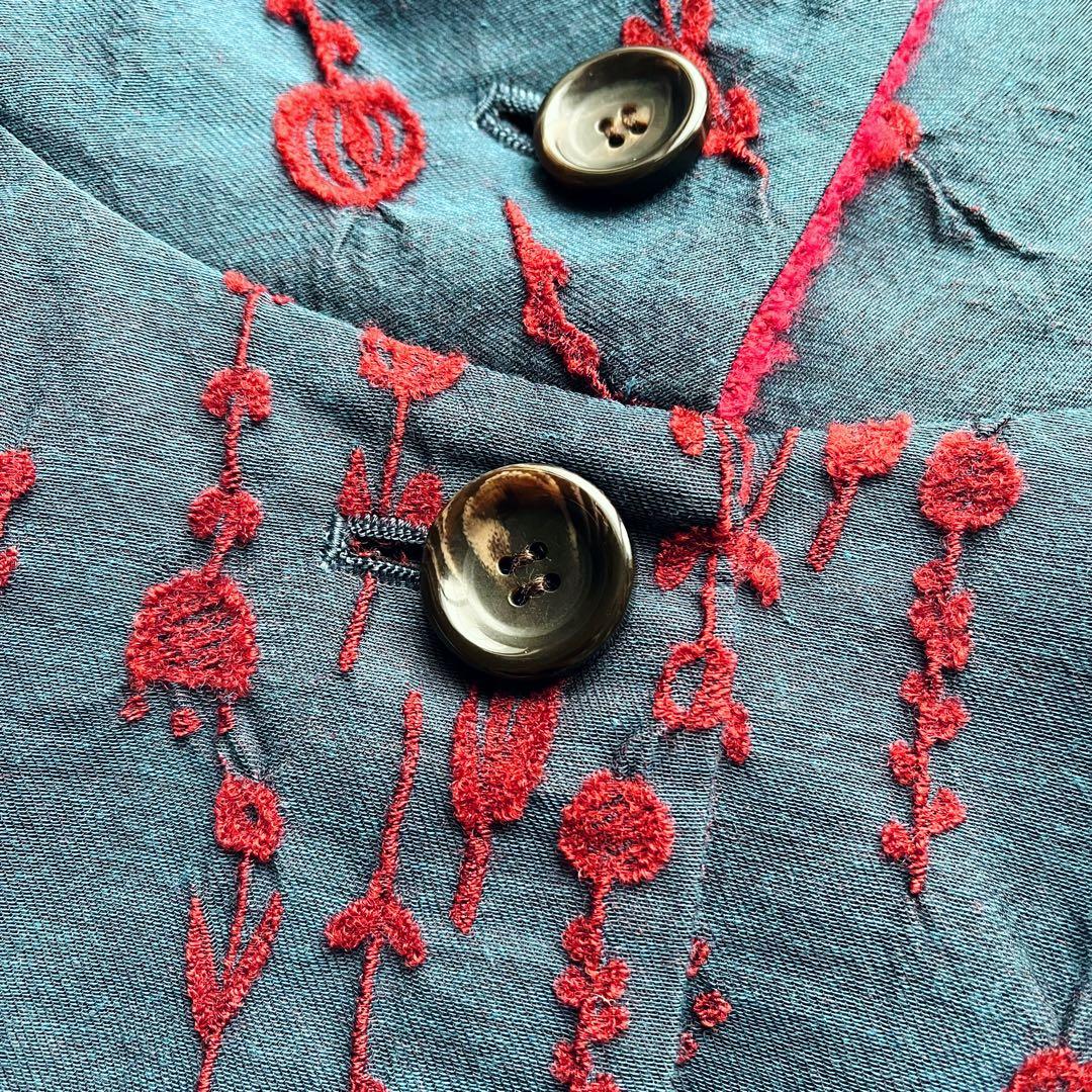 M.&KYOKO エムアンドキョウコ 日本製 フラワー刺繍 WOOL ジャケット