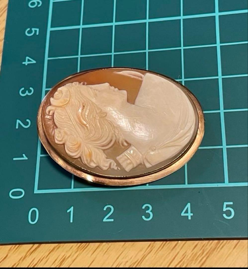 連休セール❗️フランス　アンティーク　10金枠？アルテミス　ブローチ兼トップ　現状