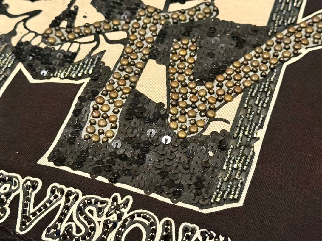 【希少】Roen × MTV コラボ Tシャツ 44 スパンコール スタッズ