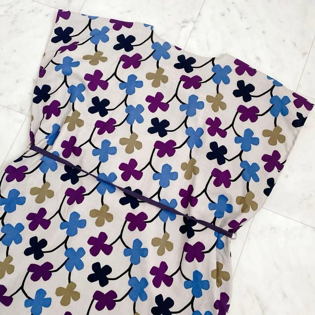 美品【sou・sou】貫頭衣　モスリン長方形衣　花あそび