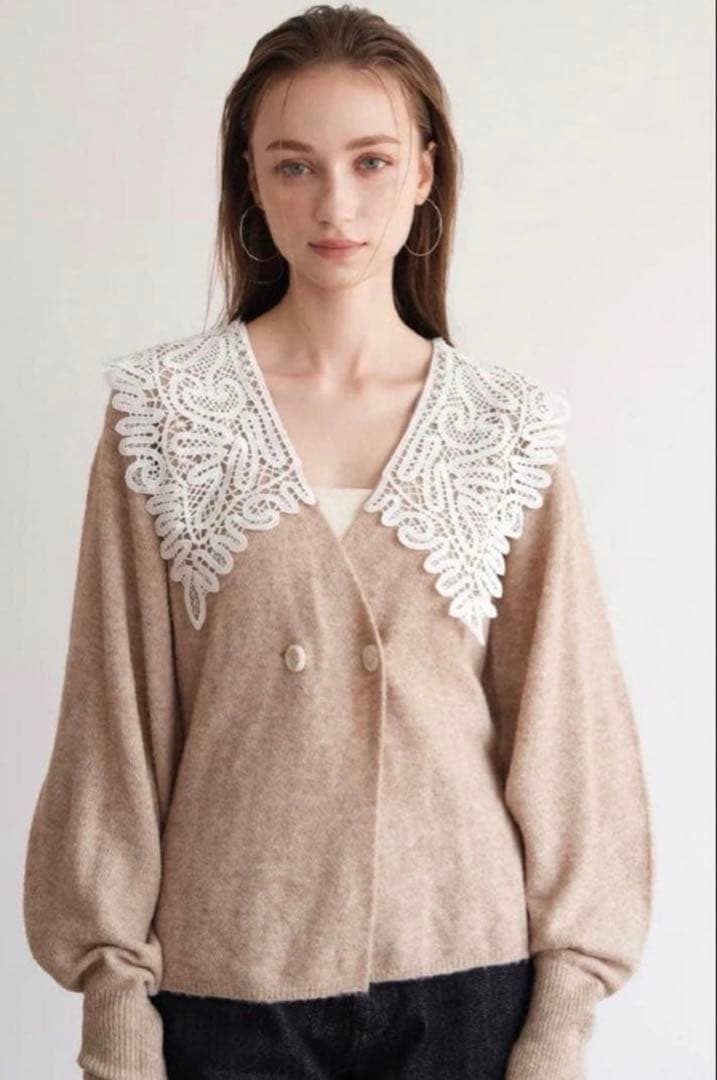 最終値下 新品 Acka. lace collar knit cardigan