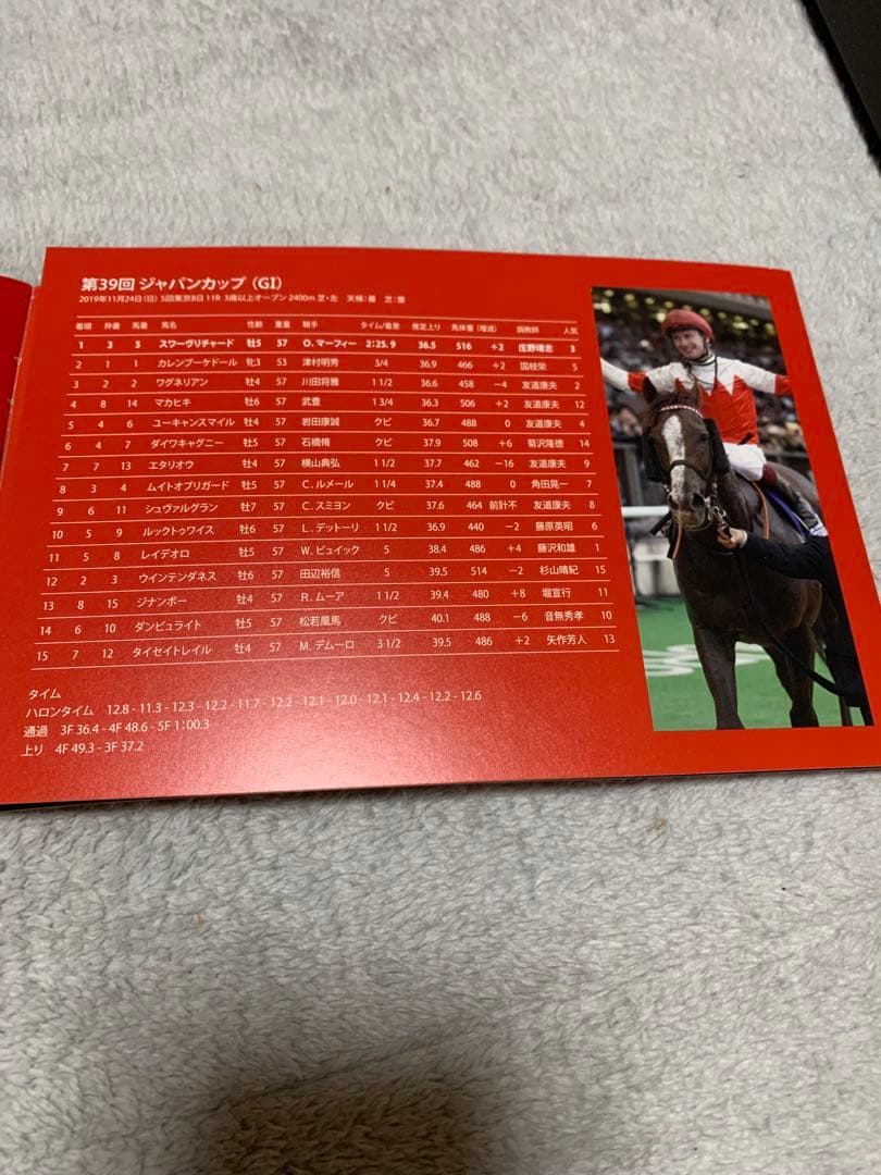 ジャパンカップ　スワーヴリチャード　2019年　優勝記念品　非売品　関係者限定品
