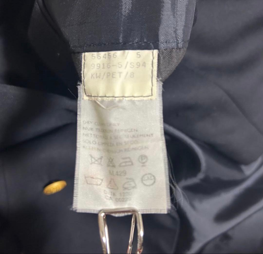Aquascutum ダブル テーラードジャケット 紺ブレ 金ボタン