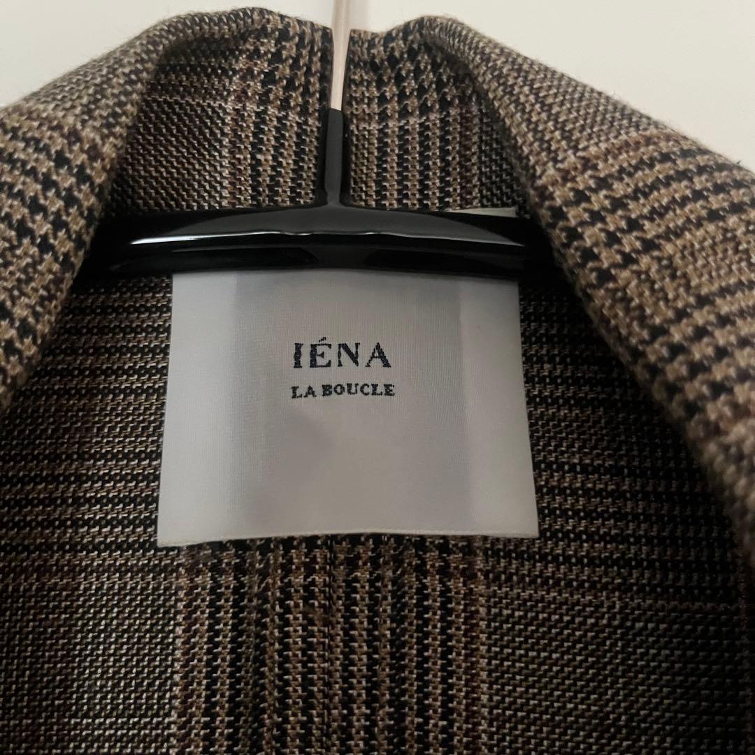 【IENA】グレンチェックテーラードジャケット-リネン✖️レーヨン